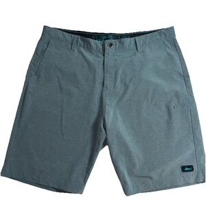 Pelagic Shorts Mens 38 Blue Gray Stretch Hybrid Fishing Boardshorts Trunks Gear